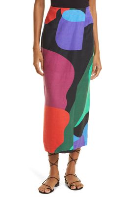 Mara Hoffman Sunja Colorblock Hemp Skirt in Black Multi