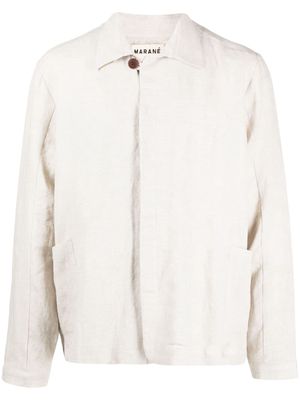Marané classic-collar linen shirt jacket - Neutrals