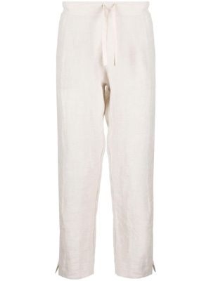 Marané drawstring linen tapered trousers - Neutrals