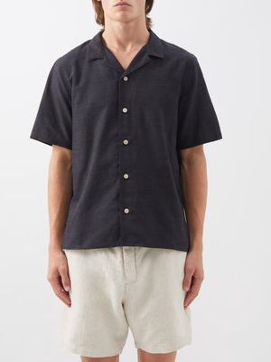 Marané - Linda Handwoven Cotton-blend Poplin Shirt - Mens - Black