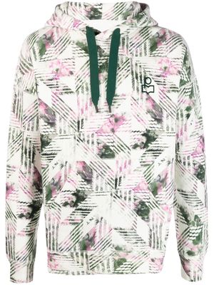 MARANT all-over graphic-print hoodie - White