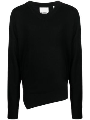 MARANT asymmetric-hem fine-knit jumper - Black