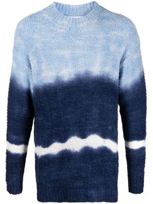 MARANT cable-knit tie-dye pattern jumper - Blue