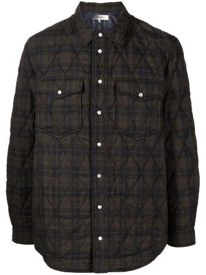 MARANT check-print two-pocket shirt jacket - Brown