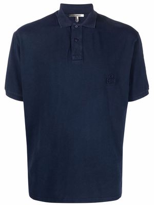 MARANT chest logo-patch polo shirt - Blue