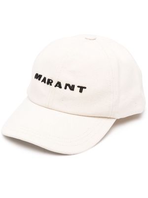 MARANT embroidered-logo cotton cap - Neutrals