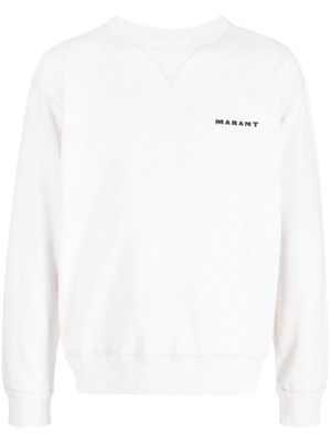 MARANT embroidered-logo crew-neck sweatshirt - Neutrals