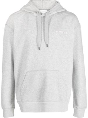 MARANT embroidered-logo drawstring hoodie - Grey