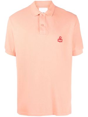 MARANT embroidered-logo short-sleeved polo shirt - Orange