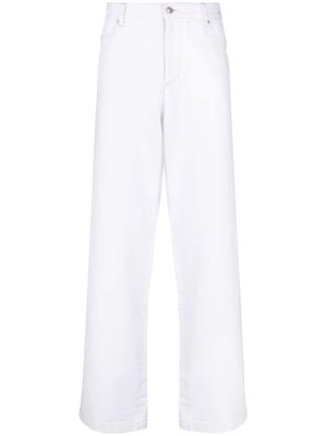 MARANT engraved-logo denim jeans - White