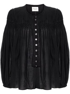 MARANT ÉTOILE Abadi plissé blouse - Black