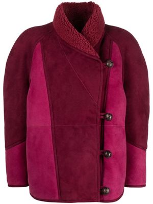MARANT ÉTOILE Abeni leather patchwork jacket - Red