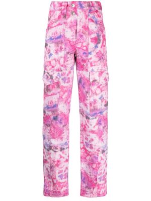 MARANT ÉTOILE abstract-print high-waist trousers - Pink