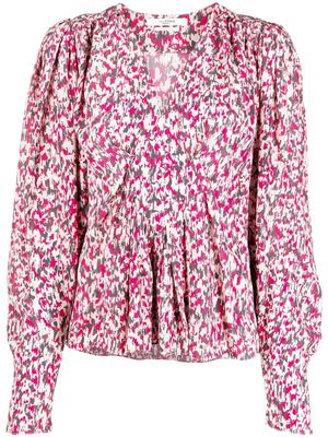 MARANT ÉTOILE abstract-print long-sleeve blouse - Pink
