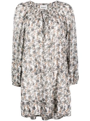 MARANT ÉTOILE abstract-print shift dress - White
