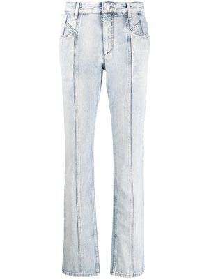 MARANT ÉTOILE acid-wash mid-rise straight-leg jeans - Blue