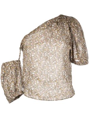MARANT ÉTOILE asymmetric floral-print blouse - Multicolour