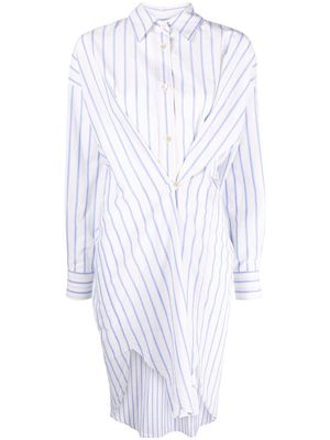 MARANT ÉTOILE asymmetric striped shirt dress - Neutrals