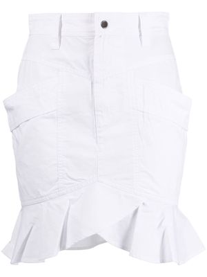 MARANT ÉTOILE asymmetrical cotton skirt - White
