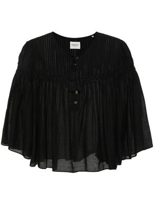 MARANT ÉTOILE Axeliana pintuck-detail blouse - Black