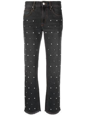 MARANT ÉTOILE bead-embellished straight jeans - Black