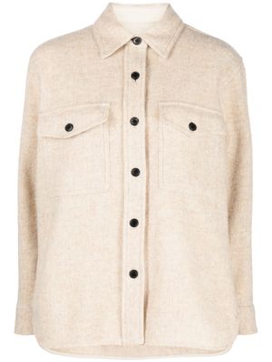 MARANT ÉTOILE button-up flannel shirt jacket - Neutrals