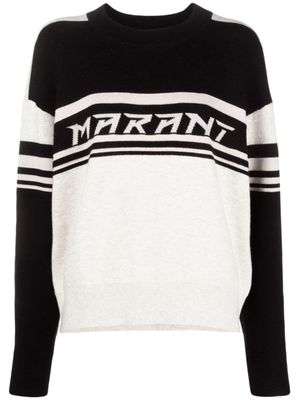MARANT ÉTOILE Callie intarsia-knit logo jumper - Black