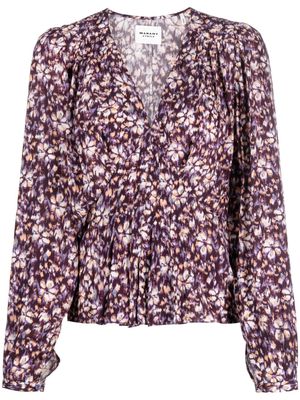 MARANT ÉTOILE Catchell floral-print blouse - Purple
