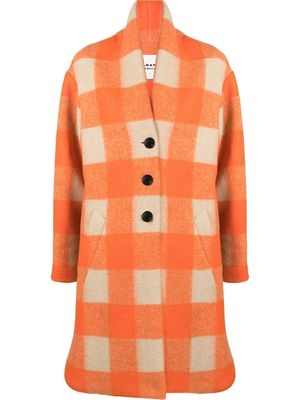 MARANT ÉTOILE check-pattern single-breasted coat - Orange