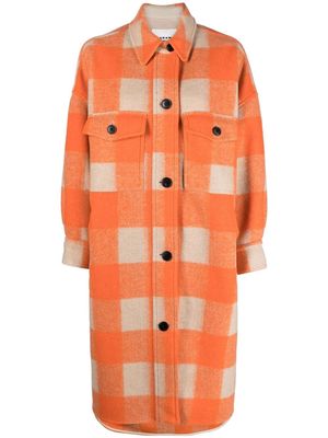 MARANT ÉTOILE checked button-up coat - Orange