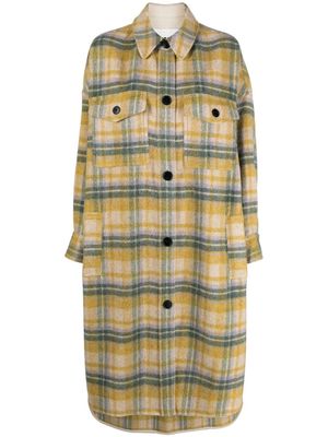 MARANT ÉTOILE checked button-up coat - Yellow