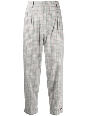 MARANT ÉTOILE checked cropped trousers - Grey