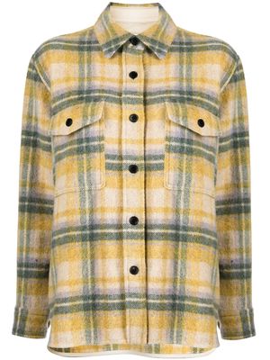 MARANT ÉTOILE checked-print shirt jacket - Yellow