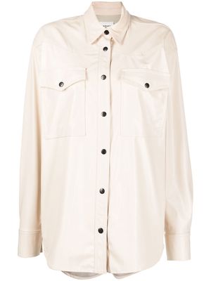 MARANT ÉTOILE coated long-sleeve shirt - Neutrals