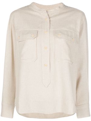 MARANT ÉTOILE collarless buttoned shirt - Neutrals