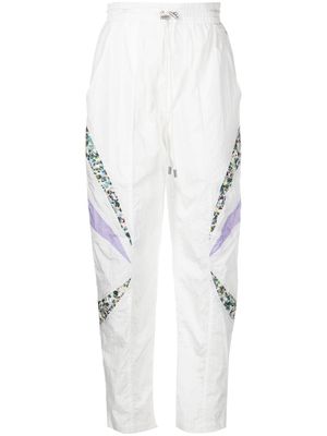 MARANT ÉTOILE contrast-panel drawstring trousers - White