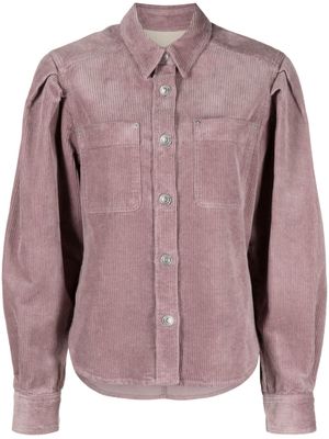 MARANT ÉTOILE corduroy puff-sleeve shirt - Purple