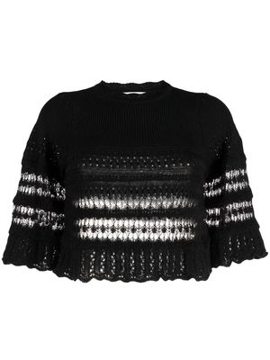 MARANT ÉTOILE crochet crop top - Black