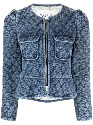 MARANT ÉTOILE Deliona quilted zip-up denim jacket - Blue