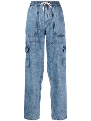 MARANT ÉTOILE drawstring-waist chambray trousers - Blue