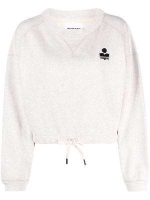 MARANT ÉTOILE drawstring-waist logo sweatshirt - Neutrals