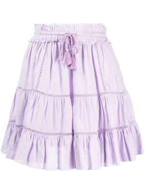 MARANT ÉTOILE drawstring-waist tiered skirt - Purple