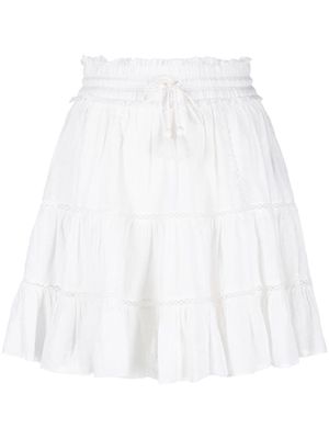 MARANT ÉTOILE drawstring-waist tiered skirt - White
