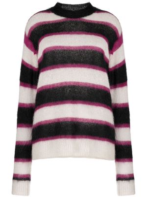 MARANT ÉTOILE Drussell striped brushed jumper - Pink