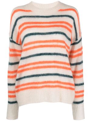 MARANT ÉTOILE Drussell striped patterned intarsia-knit jumper - Neutrals