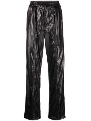 MARANT ÉTOILE elasticated-waistband faux-leather trousers - Black