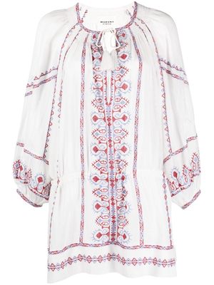 MARANT ÉTOILE embroidered cotton tunic - White