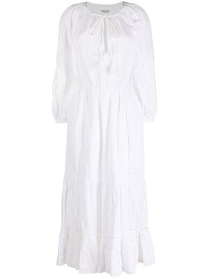 MARANT ÉTOILE embroidered tiered cotton dress - White