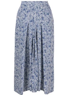 MARANT ÉTOILE Eolia abstract-print midi skirt - Blue