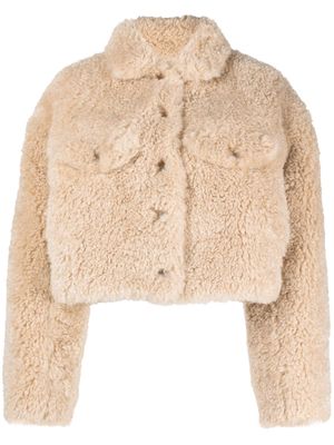 MARANT ÉTOILE faux-shearling cropped jacket - Neutrals